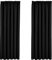 Aspire Homeware Blackout Curtains for Living Room Pencil Pleat Black Bedroom Curtains Window Treatments Pair of Thermal Tape Top 46 x 54 inch Drop Short Kitchen Curtain Pair Panel + Tie Backs