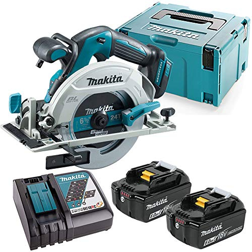 Makita DHS680 18V Brushless Circular Saw with 2 x 6Ah Batteries, Charger & Case