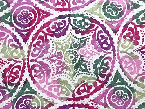 Stoffeldorado - Meterware Dekostoff, Mandala lila rosa grün 280 cm Breite