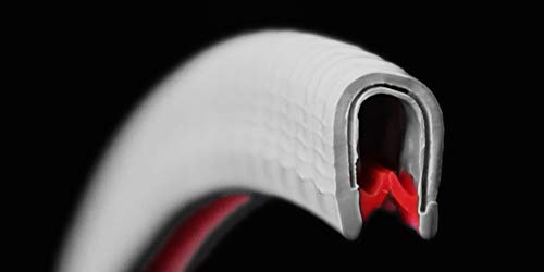 SMI-Kantenschutzprofil KS1-2HG für 1-2mm PVC mit Stahleinlage Hellgrau selbstklemmend ohne Kleber - Kantenschutz, Kederprofil, Kantenprofil, Kantenschutzleiste für Autotüren, Bleche (20 m)