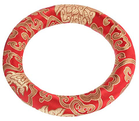 Ringschalen-Kissen, Handgenäht, Hochwertiges Klangschalen-Kissen, Seidenbrokat, Rundes Kissen, Musikinstrument-Zubehör, Klangschale Kissen Für Klangschale