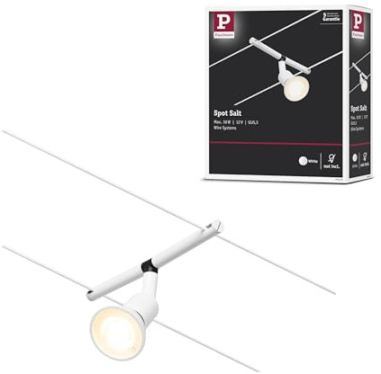 Paulmann 94445 CorDuo Seilsytem Spot Salt DC max. 10 Watt Seilleuchte erweiterbar Weiß matt Kunststoff GU5,3 Drahtseilsystem ohne Leuchtmittel