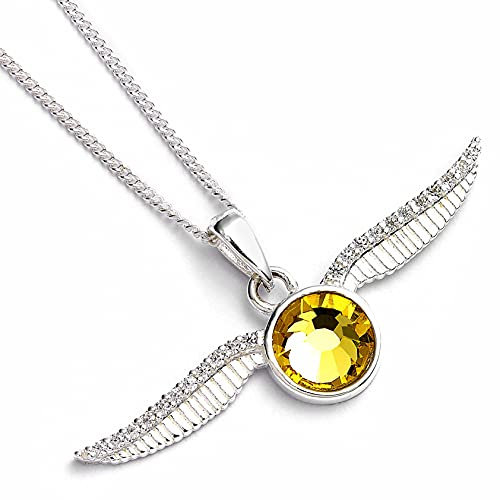 Harry Potter Golden Snitch Necklace Embellished with Crystals Elements by The Carat Shop