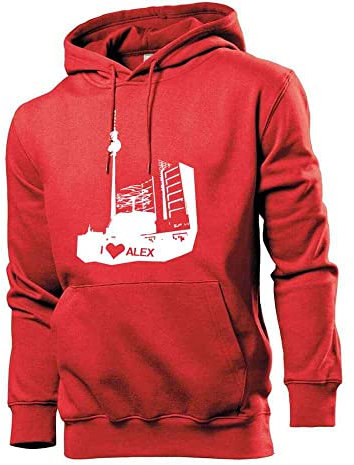Generisch I Love Alex in Berlin Männer Hoodie Sweatshirt Rot XXL