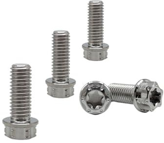 RISON-Titanium Titanschrauben M8x1.25x15mm, 5 Stück Flanschschraube Torx Kopf Flansch Schrauben Sechskantschrauben Gewindeschrauben GR5 Titanbolzen Befestigungen für Motorräder Fahrrad Auto