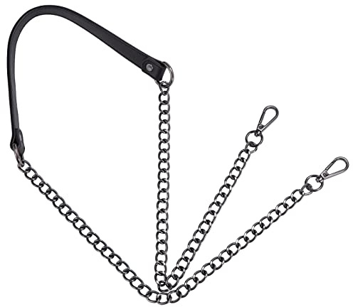 Newellsail PU-Leder-Kettenriemen Verstellbarer Metallkette Schulter Riemen Abnehmbare Handtaschen Kette Riemen Lange Tasche Kettenriemen mit Schnallen 120cm (Schwarz Kette)