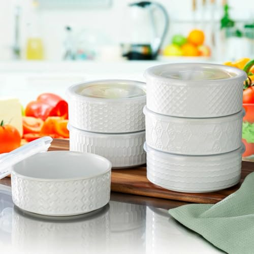 Signature Housewares 6 Piece Storage Bowls OR Serving Bowls Set Pasta Salad Set with Vented Microwavable Lids, Multi-colour