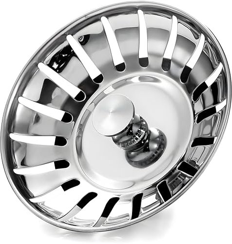 Kitchen Sink Strainer Drainer Plug - 78mm Thick Stainless Steel Replacement Sink Plugs Stopper for Drain and Filter in Kitchen and Bathroom Sinks Hole, Diameter 78mm