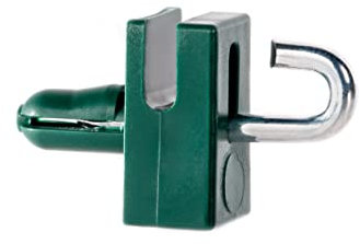 EMFA Supports de fil de tension avec clou à crochet pour clôture – lot de 50 pieces – Vert - Plastique polyéthylène – Accessoire pour grillage de jardin