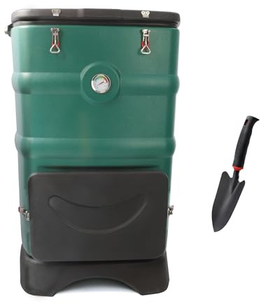 Insulated Compost Bin with Ventilation System - Quickly Composting All Year Round,A Reservoir at The Bottom Design to Collect The Leachate (Green)