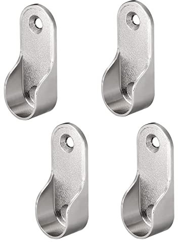 TA-VIGOR Oval Closet Rod End Supports Dia 16mm, Zinc Alloy 4Pcs Wardrobe Hanging Rail Rod Fittings Wardrobe Flange Bracket Holder