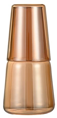 Set di Caraffa per L'acqua da Comodino con Bicchiere, Caraffa da Comodino e Set di Bicchieri in Vetro Trasparente Caraffa per Acqua per Succhi di Frutta da Notte con Set di Tazze, Bottiglia per(#1)