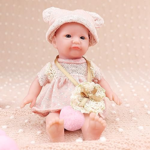 IVITA Mini Full Body Silicone Reborn Baby Doll - Realistic Newborn Girl (WG1572-16.5cm-123g)