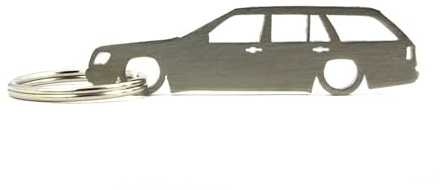 Streetculture Silhouette Metall Autoschlüssel Carshape Schlüsselanhänger Anhänger Zubehör Edelstahl W124 Kombi E-Klasse Oldtimer Tuning Teile Motorsport Performance