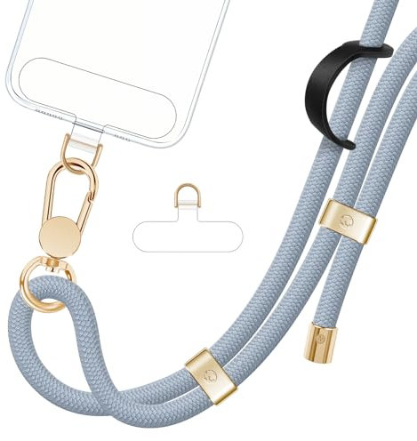 ROCONTRIP Phone Lanyard Crossbody Phone Strap Premium Neck Strap Adjustable Phones Lanyard with Upgrade Metal Buckle and 2 TPU Tether Tabs Compatible with Most Smartphones