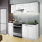 TRANS - PAL Kitchen Units/Set of 5 / Unit Set Oak or White/Cupboard Cabinet Sink Base & Wall Units (Gloss White)