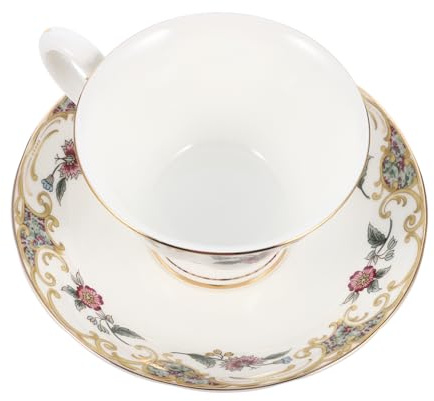 ABOOFAN 1 Juego Juego De Taza y Plato De Café Cafe Turco Taza Platillo Tazas De Capuchino Con Cuchara Taza De Café De Porcelana China Antiguo Mármol El Plato Porcelana Blanca y Translúcida