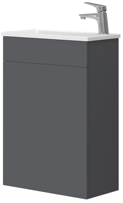 Vicco Ensemble de Meubles de Salle de Bain Amadeo, Anthracite, 50 cm | composé d’un meuble sous-lavabo et d’un lavabo