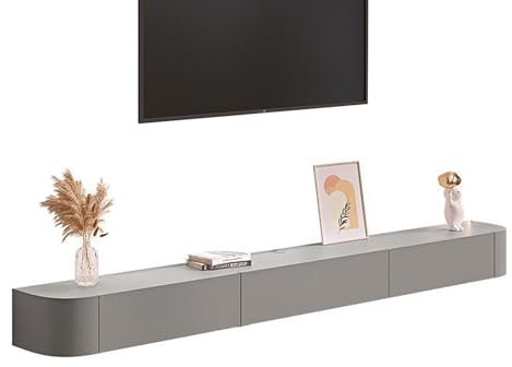 XRRJFYH Lowboard Hängend TV Schrank Holz TV Board Fernsehschrank TV Bank TV Cabinet Wohnzimmer Fernsehtisch TV Tisch (Color : Grau, Size : 160cm/63in)