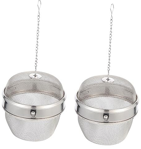 TOPBATHY Lot de 2 Paniers Multifonctions Inox 304 Grosse Taille, Boules Infuseuses à Thé et Assaisonnement, Accessoire Nettoyage Vapeur Bijoux et Montres, Usage Maison et Salon de Thé