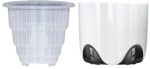 Nuyhgtr Fioriera decorativa a doppio strato, vaso per orchidee Dendrobium, Vaso per orchidee per piantare, Strumento per piantare sistema guida radice, Vaso per orchidee per libreria, davanzale della