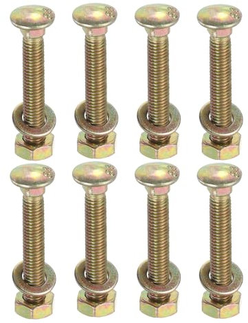 sourcing map M8 x 45mm Carriage Bolt Kit, 8 Set Round Head Square Neck Screws, Carriage Bolts Screws Set Includes Washers and Nuts - Carbon Steel Zinc Plated for Fastening Accessories