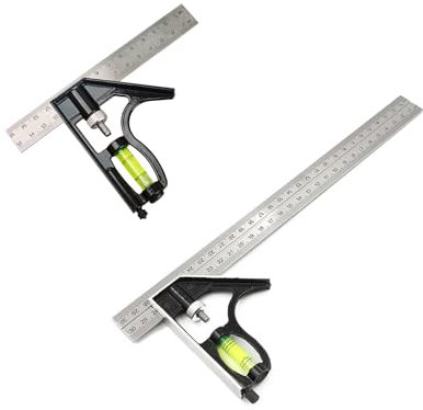 Kombinations-Winkellineal-Set, Präzise Universal-Kombiwinkel mit Linealanschlag, 45 90 Grad Winkel, Anschlagwinkel aus Metall, zum Präzisen Messen