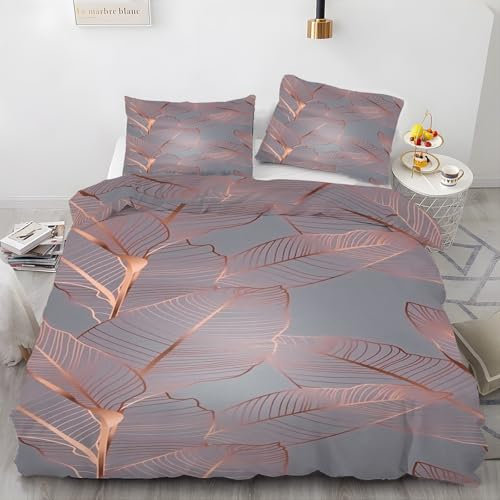 EXSANLIEAY Muster Bettwäsche 200x200 - Modern Wendebettwäsche, Weiche & Atmungsaktiv Microfaser Bettbezug + 2 Kissenbezug 80x80, Angenehme bettwäsche-Sets, 3 Teiligmit Reißverschluss