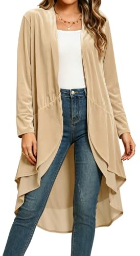 R.Vivimos Automne Hiver Femme Manteau à Volants En Velours Casual Vintage Veste Longue Sans Col Classique Swallowtail Hem Blazer