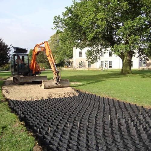 Grille Stabilisatrice Gravier 5 cm D'éPaisseur ContrôLe des Pentes Boue AlléEs GéOgrille Stabilisatrice Sol, Grille Stabilisatrice De Gravier TéLescopique Pliable(6x10m(20x33ft))