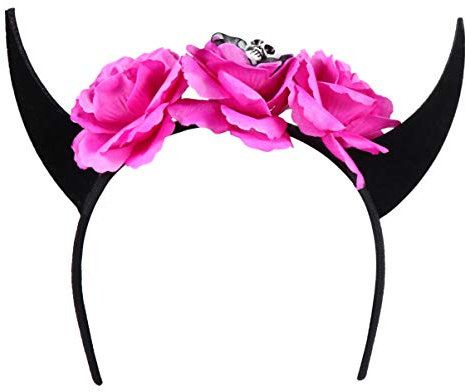 minkissy Halloween-haarschmuck für Frauen Männer Mädchen Jungen Jungen und Mädchen Erwachsene Horn-rosen-stirnband Modisches Design für Rollenspiele und Kostümpartys