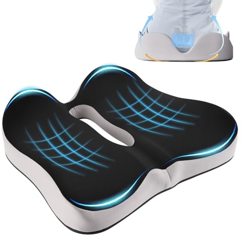 Cuscino Sedia Ufficio Ergonomico Coccige Memory Foam Ortopedico Guidatore Emorroidi Sciatica Uomo Donna Osso Sacro Seat Cushions Ernia Disco Prostatite Coccyx Car Divano Supporto Sedere con Buco