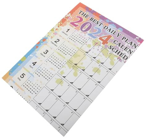 STOBOK 2024 Einfache Kalender Dekorative Wiederverwendbare Planer Täglichen Zeitplan Agenda Kalender Memo