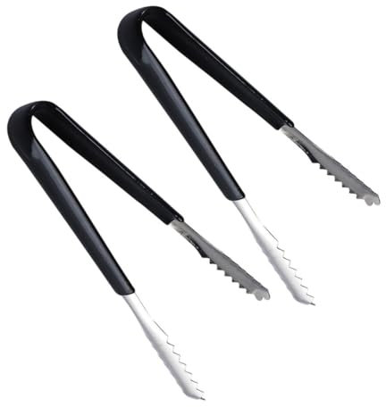 COLLBATH Eiszange 15cm Edelstahl Mit Rutschfestem Gummigriff Servierzange Für Eiswürfel Und Zuckerwürfel Buffet Bar Zubehör