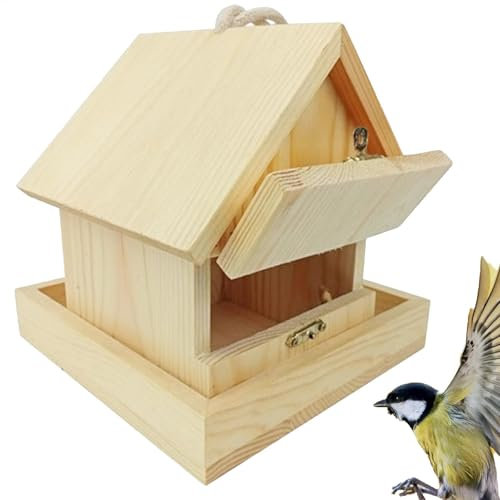 Hölzerne Vogel Nistkasten Bausatz, Einflugloch Zum Aufhängen, Vogelhaus Vogelhäuschen Bird House Für Meise Wellensittiche Rotkehlchen Nymphensittich Rotschwänzchen