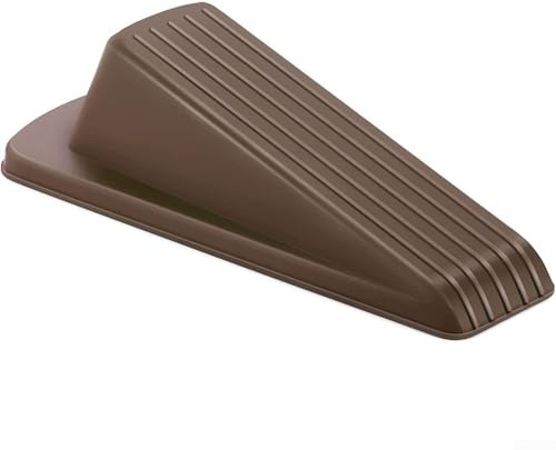 Tope de puerta de goma con base de perfil bajo, evita cierres bruscos de puerta (marrón)