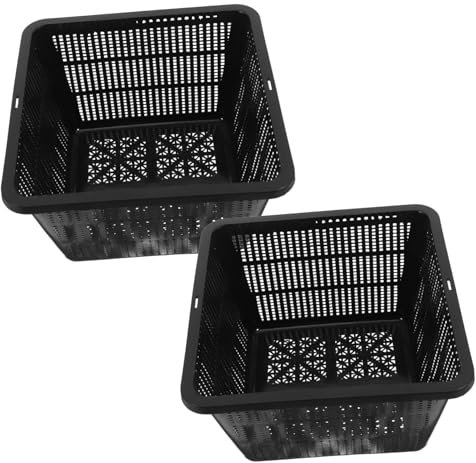 HEMOTON Cestini Per Piantagione in Plastica a Rete 2 Pezzi Per Crescita Senza Terra Ortaggi e Piante Acquatiche Da Giardino Interno Ed Esterno Design Portatile e Manutenzione Semplificata