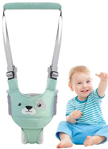 Lauflernhilfe für Kinder mit Gurt, Stützgurt für Spaziergänge mit faltbar und atmungsaktiv, zusammenklappbare Halterung mit Sicherheitsgurt für Kinderwagen und Kinderwagen von 6 bis 36 Monaten