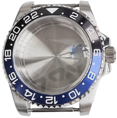 ROUREOX Caja Reloj Acero INOX 40mm Lente Cíclope Zafiro Bisel GMT Fondo Sólido Japón NH34 NH35 Automático Piezas para Rolex GMT-Master II-4 40MM