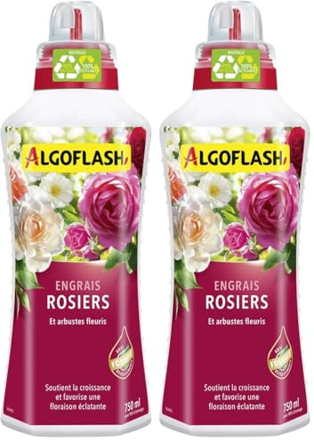 Algoflash Engrais Rosiers, Bouchon Doseur Inclus, 750 ml, ALIROS750N (Lot de 2)