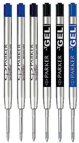 Parker Jotter London Nachfüllminen im Discovery Pack: 3 QUINKFlow-Nachfüllminen für Kugelschreiber und 3 QUINK-Nachfüllminen mit Geltinte