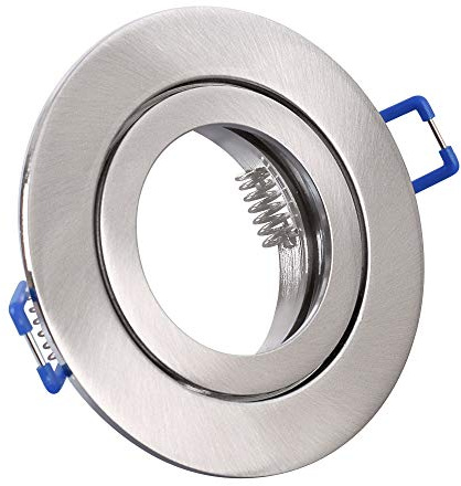Maxkomfort Einbaustrahler Bad 5101-SN | IP44 RUND Eisen gebürstet, Edelstahl-Optik – Einbauspot mit GU10 Fassung, Rostfrei, Deckenspot für Feuchtraum