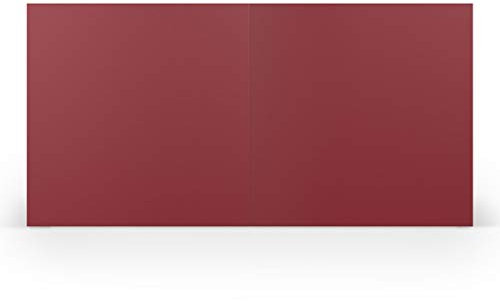 PAPERADO 100 Faltkarten Quadratisch - 15,7 x 15,7 cm - Rosso gerippt Dunkel-Rot - 220 g/m² - Blanko Doppelkarten Klappkarten Einladungskarten Basteln Geburtstag Hochzeit