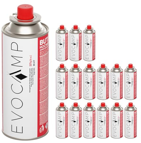 West & East Alpes 16 Pack Butane Gas Cartridges 227g with Valve