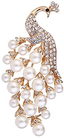 Elegante Perle Pfau Bouquet Brosche Tier Pfau Brosche Strass Feder Broschen Frauen Hochzeit Braut Party Schmuck