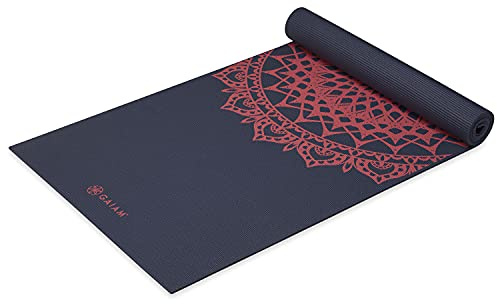 Gaiam Yogamatte - Premium 6 mm bedruckt extra dick rutschfest für alle Arten von Yoga, Pilates und Boden-Workouts (L x B x T): 172 cm x 61 cm x 6 mm