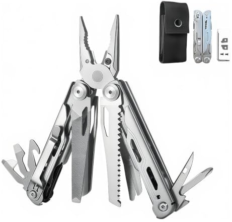Maerd Multitool Pliers, 17in1 Stainless Steel Multi Tool with Nylon Sheath | Replaceable Wire Cutters , Multi Tool Pliers for Survival, Camping, Hunting, Fishing, Hiking, Gifts for Men