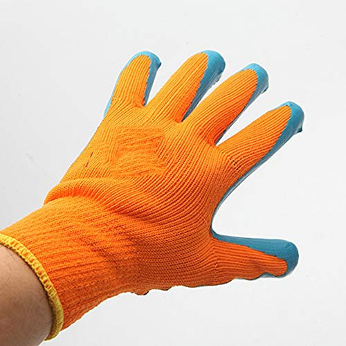 Arbeitshandschuhe Arbeitshandschuhe, verschleißfeste, rutschfeste Schutzhandschuhe Verstärkte Fingerschaumhandschuhe Latex-Gummi-Frottee-Handschuhe Arbeitsschutzhandschuhe 10 Paar * 5 Packungen