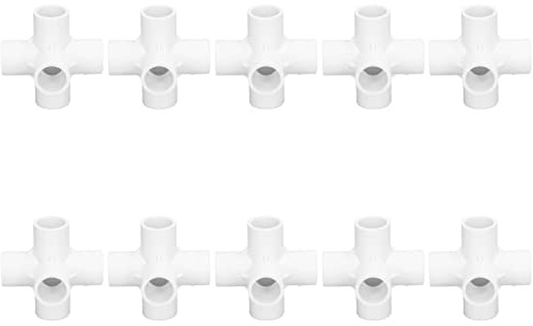 Conector de Codo de PVC, Estructura Estable de Unión de Tubería Lateral de 6 Vías, Diámetro Interior de 20 Mm, Fácil de Conectar, Multifuncional para Interiores Y Exteriores(Blanco)