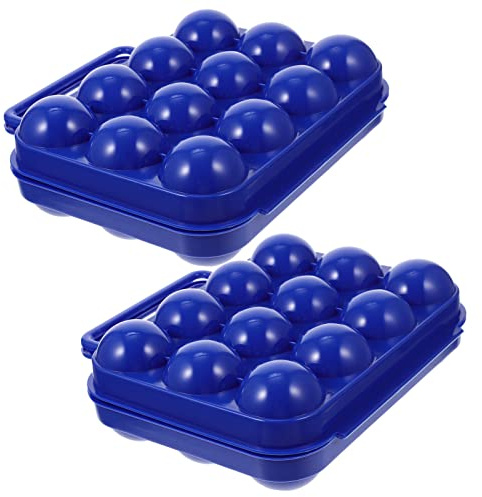 Yardwe Huevera Para Exteriores y Camping 2 Cajas De Almacenamiento De Huevos Capacidad De 12 Huevos